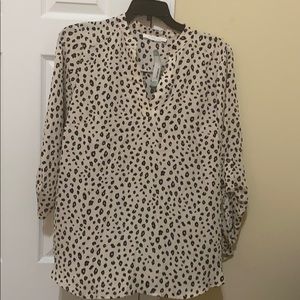 Cream and black dress shirt by Lush